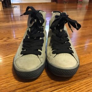 Grey and black Converse Hi-tops